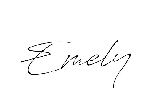 Make a beautiful signature design for name Emely. With this signature (Antro_Vectra) style, you can create a handwritten signature for free. Emely signature style 6 images and pictures png