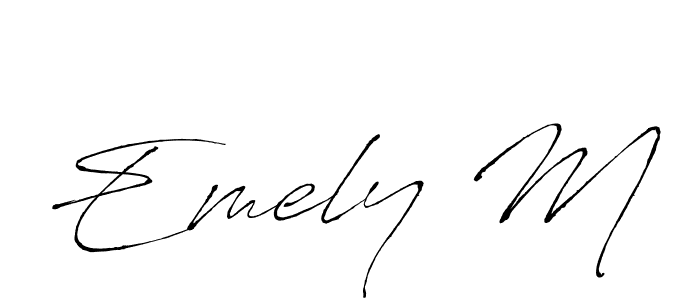 The best way (Antro_Vectra) to make a short signature is to pick only two or three words in your name. The name Emely M include a total of six letters. For converting this name. Emely M signature style 6 images and pictures png