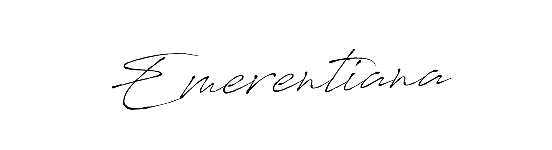 The best way (Antro_Vectra) to make a short signature is to pick only two or three words in your name. The name Emerentiana include a total of six letters. For converting this name. Emerentiana signature style 6 images and pictures png