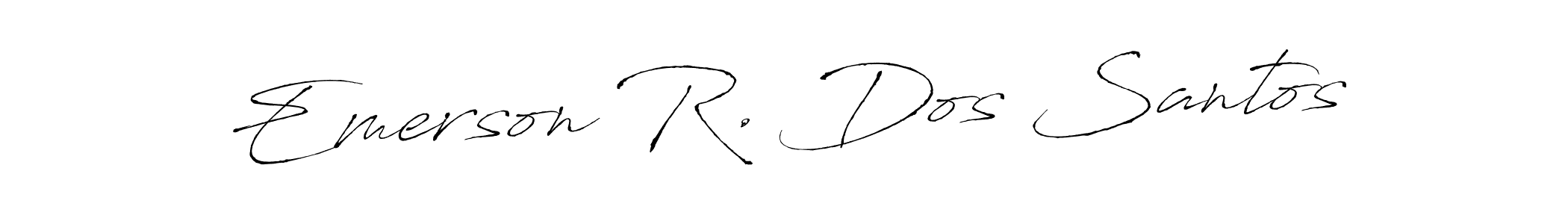 You should practise on your own different ways (Antro_Vectra) to write your name (Emerson R. Dos Santos) in signature. don't let someone else do it for you. Emerson R. Dos Santos signature style 6 images and pictures png