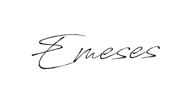 Make a beautiful signature design for name Emeses. With this signature (Antro_Vectra) style, you can create a handwritten signature for free. Emeses signature style 6 images and pictures png