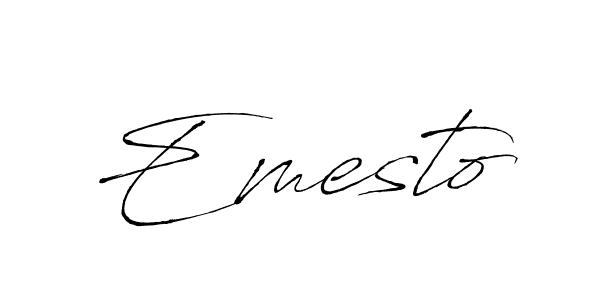 Use a signature maker to create a handwritten signature online. With this signature software, you can design (Antro_Vectra) your own signature for name Emesto. Emesto signature style 6 images and pictures png