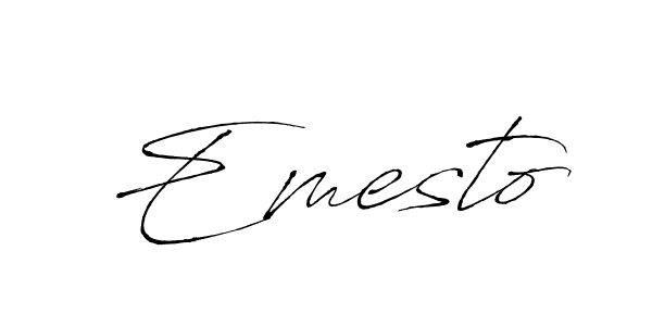 Use a signature maker to create a handwritten signature online. With this signature software, you can design (Antro_Vectra) your own signature for name Emesto. Emesto signature style 6 images and pictures png