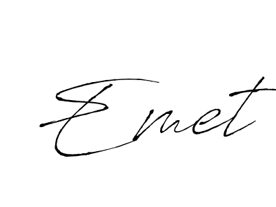 Use a signature maker to create a handwritten signature online. With this signature software, you can design (Antro_Vectra) your own signature for name Emet. Emet signature style 6 images and pictures png