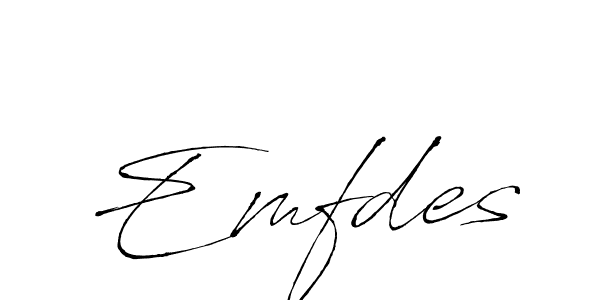 Make a beautiful signature design for name Emfdes. With this signature (Antro_Vectra) style, you can create a handwritten signature for free. Emfdes signature style 6 images and pictures png