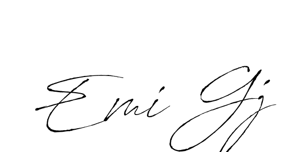 Design your own signature with our free online signature maker. With this signature software, you can create a handwritten (Antro_Vectra) signature for name Emi Gj. Emi Gj signature style 6 images and pictures png