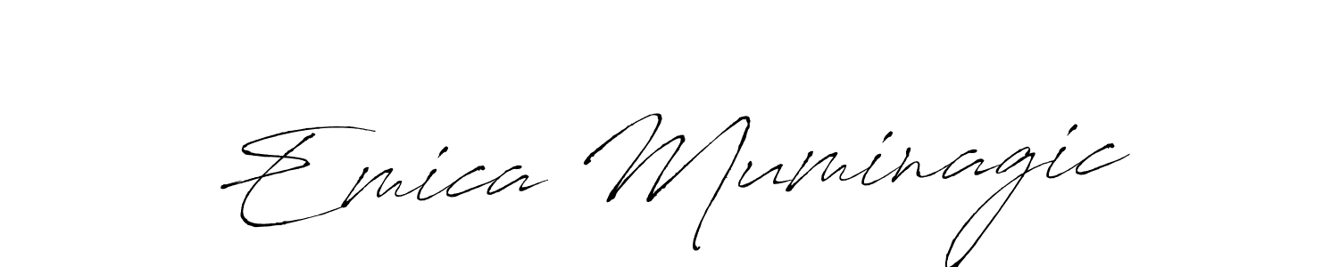 Create a beautiful signature design for name Emica Muminagic. With this signature (Antro_Vectra) fonts, you can make a handwritten signature for free. Emica Muminagic signature style 6 images and pictures png