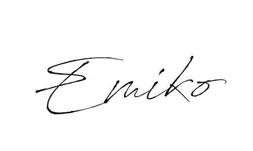 if you are searching for the best signature style for your name Emiko. so please give up your signature search. here we have designed multiple signature styles  using Antro_Vectra. Emiko signature style 6 images and pictures png