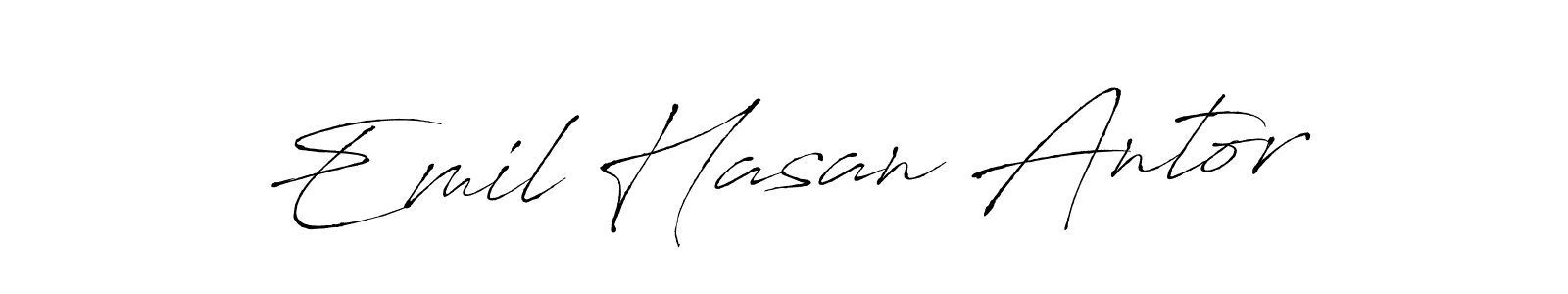 Create a beautiful signature design for name Emil Hasan Antor. With this signature (Antro_Vectra) fonts, you can make a handwritten signature for free. Emil Hasan Antor signature style 6 images and pictures png