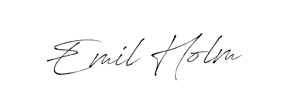 Emil Holm stylish signature style. Best Handwritten Sign (Antro_Vectra) for my name. Handwritten Signature Collection Ideas for my name Emil Holm. Emil Holm signature style 6 images and pictures png
