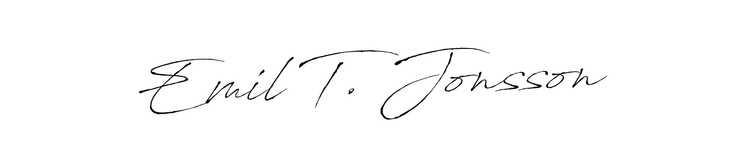 Use a signature maker to create a handwritten signature online. With this signature software, you can design (Antro_Vectra) your own signature for name Emil T. Jonsson. Emil T. Jonsson signature style 6 images and pictures png