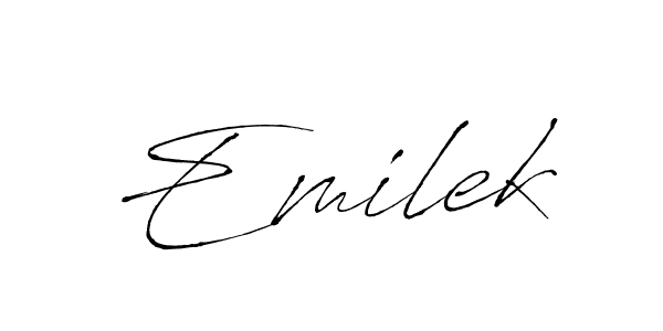 How to make Emilek name signature. Use Antro_Vectra style for creating short signs online. This is the latest handwritten sign. Emilek signature style 6 images and pictures png