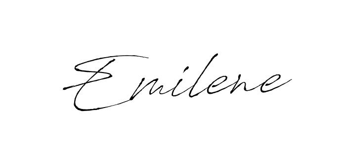 Use a signature maker to create a handwritten signature online. With this signature software, you can design (Antro_Vectra) your own signature for name Emilene. Emilene signature style 6 images and pictures png