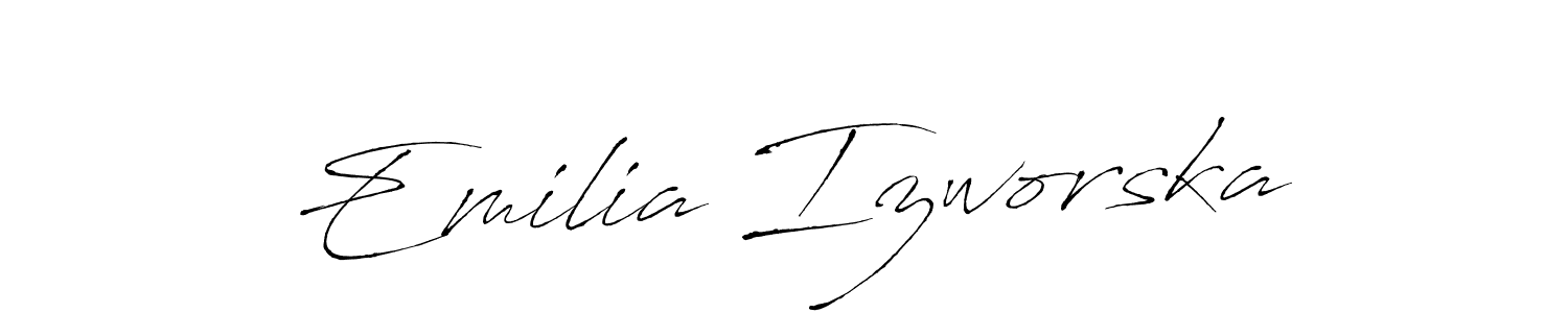 Antro_Vectra is a professional signature style that is perfect for those who want to add a touch of class to their signature. It is also a great choice for those who want to make their signature more unique. Get Emilia Izworska name to fancy signature for free. Emilia Izworska signature style 6 images and pictures png