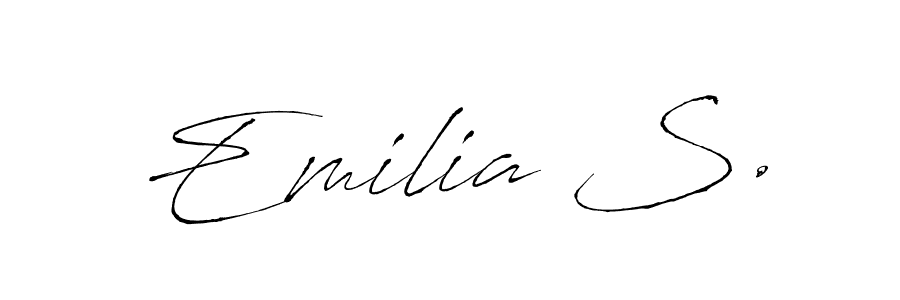 Make a beautiful signature design for name Emilia S.. With this signature (Antro_Vectra) style, you can create a handwritten signature for free. Emilia S. signature style 6 images and pictures png