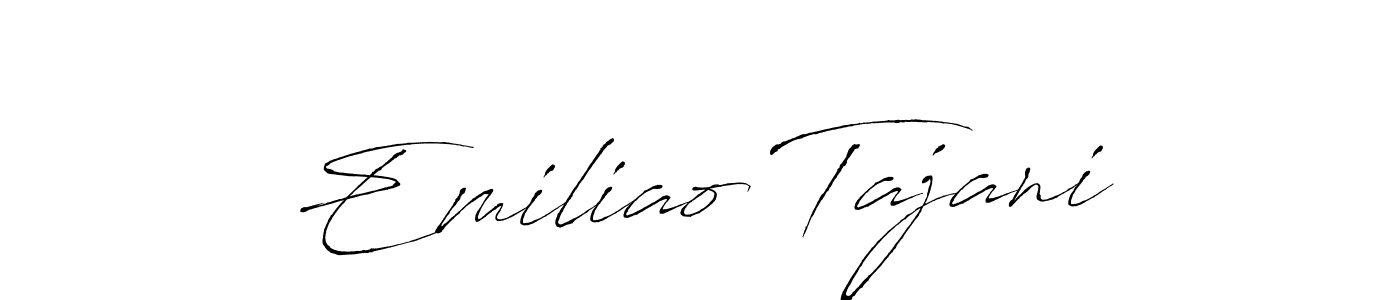 How to make Emiliao Tajani signature? Antro_Vectra is a professional autograph style. Create handwritten signature for Emiliao Tajani name. Emiliao Tajani signature style 6 images and pictures png