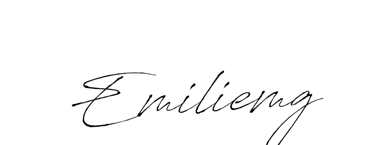 Design your own signature with our free online signature maker. With this signature software, you can create a handwritten (Antro_Vectra) signature for name Emiliemg. Emiliemg signature style 6 images and pictures png