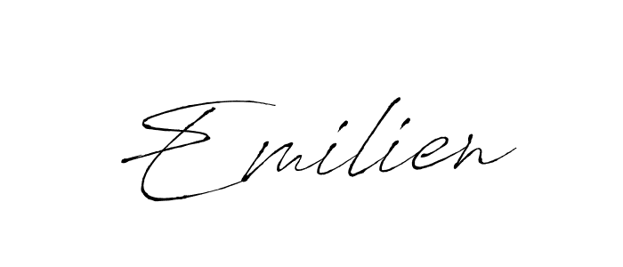 Use a signature maker to create a handwritten signature online. With this signature software, you can design (Antro_Vectra) your own signature for name Emilien. Emilien signature style 6 images and pictures png