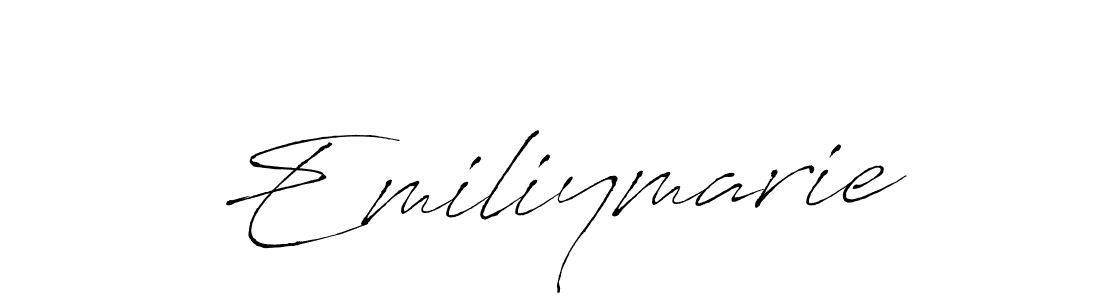 Use a signature maker to create a handwritten signature online. With this signature software, you can design (Antro_Vectra) your own signature for name Emiliymarie. Emiliymarie signature style 6 images and pictures png