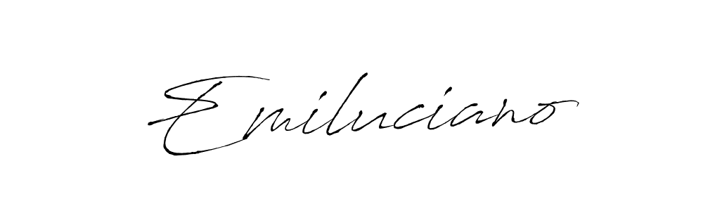 How to make Emiluciano signature? Antro_Vectra is a professional autograph style. Create handwritten signature for Emiluciano name. Emiluciano signature style 6 images and pictures png