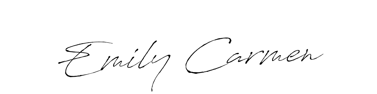 Antro_Vectra is a professional signature style that is perfect for those who want to add a touch of class to their signature. It is also a great choice for those who want to make their signature more unique. Get Emily Carmen name to fancy signature for free. Emily Carmen signature style 6 images and pictures png