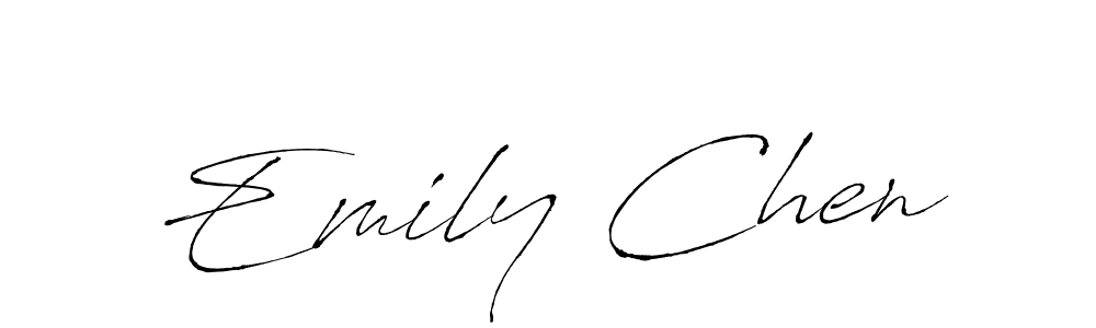 How to make Emily Chen name signature. Use Antro_Vectra style for creating short signs online. This is the latest handwritten sign. Emily Chen signature style 6 images and pictures png