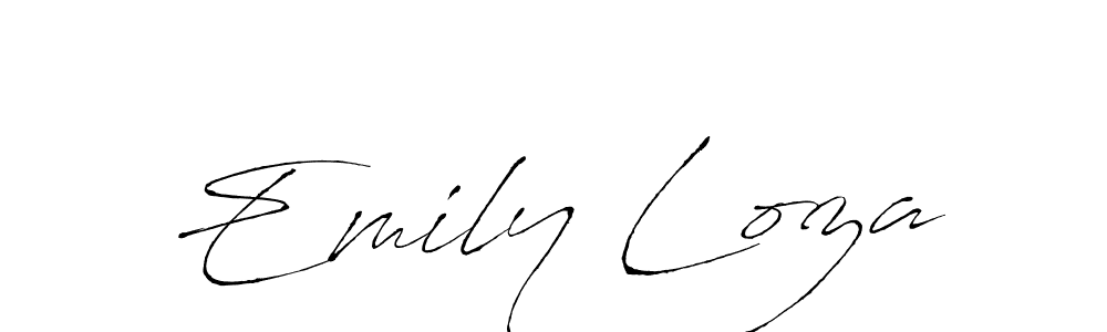 How to make Emily Loza name signature. Use Antro_Vectra style for creating short signs online. This is the latest handwritten sign. Emily Loza signature style 6 images and pictures png