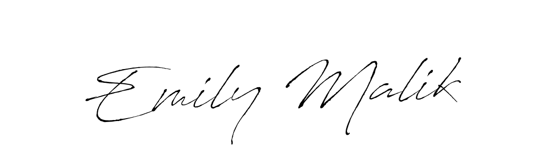 Design your own signature with our free online signature maker. With this signature software, you can create a handwritten (Antro_Vectra) signature for name Emily Malik. Emily Malik signature style 6 images and pictures png