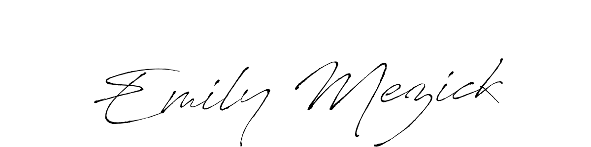How to make Emily Mezick name signature. Use Antro_Vectra style for creating short signs online. This is the latest handwritten sign. Emily Mezick signature style 6 images and pictures png