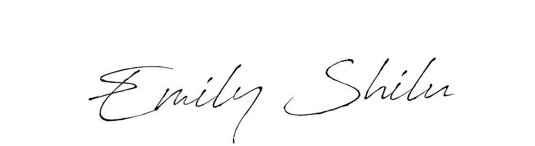 Similarly Antro_Vectra is the best handwritten signature design. Signature creator online .You can use it as an online autograph creator for name Emily Shilu. Emily Shilu signature style 6 images and pictures png