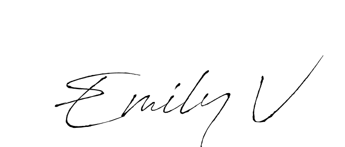 It looks lik you need a new signature style for name Emily V. Design unique handwritten (Antro_Vectra) signature with our free signature maker in just a few clicks. Emily V signature style 6 images and pictures png
