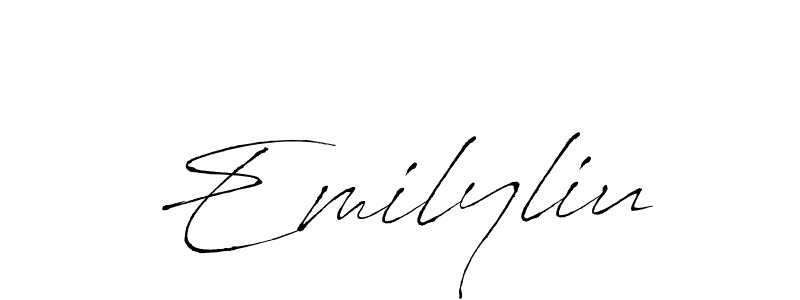 Create a beautiful signature design for name Emilyliu. With this signature (Antro_Vectra) fonts, you can make a handwritten signature for free. Emilyliu signature style 6 images and pictures png