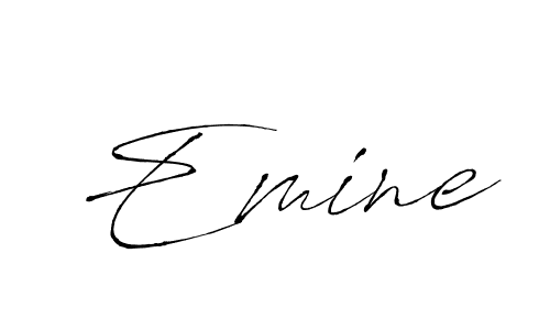 Emine stylish signature style. Best Handwritten Sign (Antro_Vectra) for my name. Handwritten Signature Collection Ideas for my name Emine. Emine signature style 6 images and pictures png