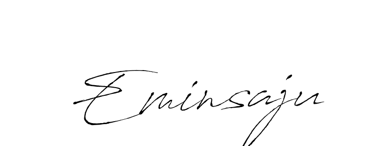 Use a signature maker to create a handwritten signature online. With this signature software, you can design (Antro_Vectra) your own signature for name Eminsaju. Eminsaju signature style 6 images and pictures png