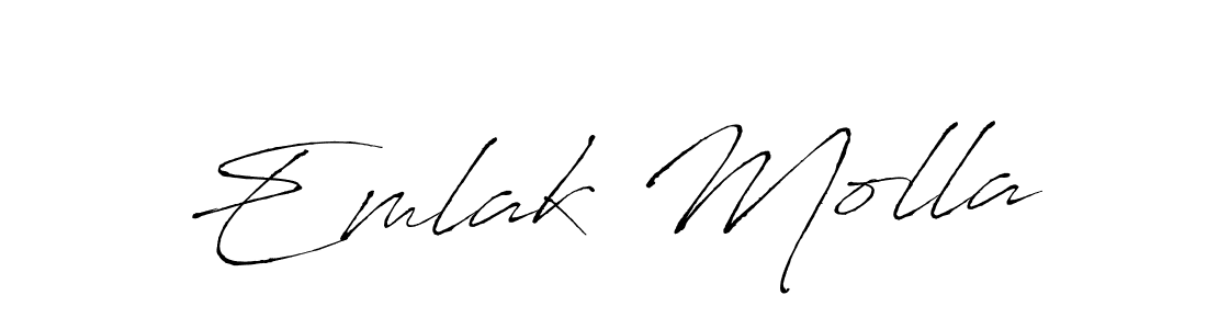 Emlak Molla stylish signature style. Best Handwritten Sign (Antro_Vectra) for my name. Handwritten Signature Collection Ideas for my name Emlak Molla. Emlak Molla signature style 6 images and pictures png