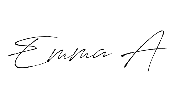 How to make Emma A name signature. Use Antro_Vectra style for creating short signs online. This is the latest handwritten sign. Emma A signature style 6 images and pictures png