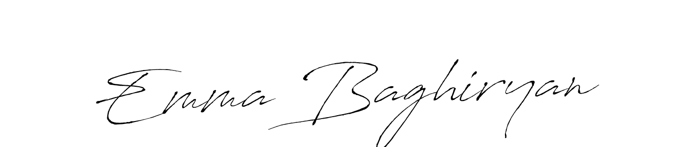 The best way (Antro_Vectra) to make a short signature is to pick only two or three words in your name. The name Emma Baghiryan include a total of six letters. For converting this name. Emma Baghiryan signature style 6 images and pictures png