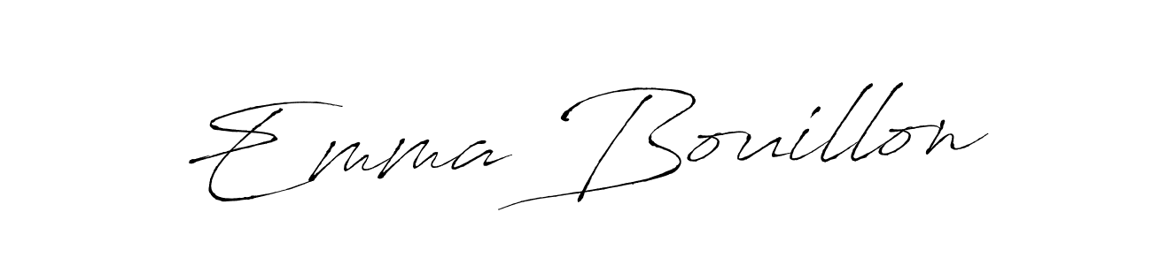 How to make Emma Bouillon name signature. Use Antro_Vectra style for creating short signs online. This is the latest handwritten sign. Emma Bouillon signature style 6 images and pictures png
