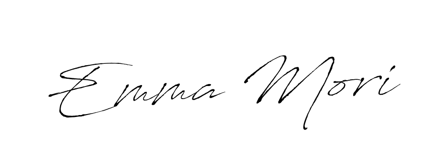 How to make Emma Mori name signature. Use Antro_Vectra style for creating short signs online. This is the latest handwritten sign. Emma Mori signature style 6 images and pictures png