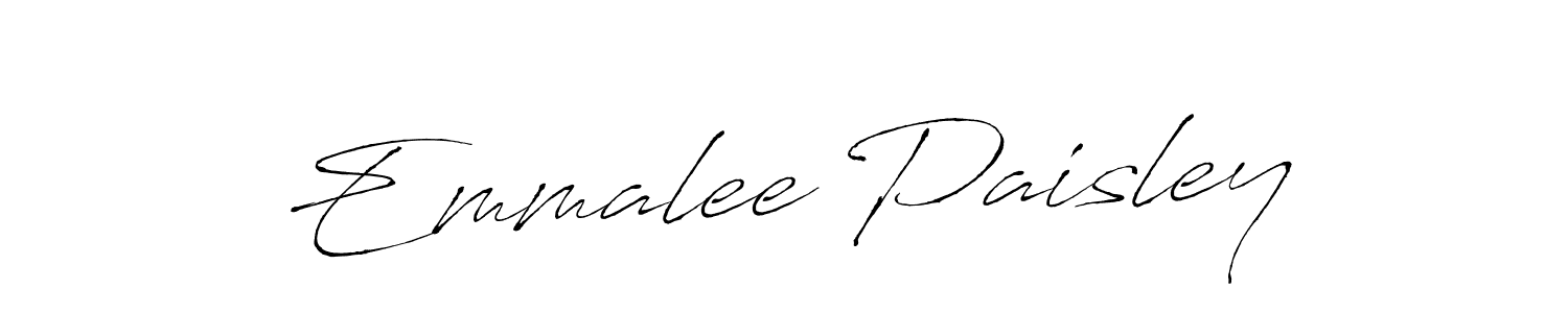 Design your own signature with our free online signature maker. With this signature software, you can create a handwritten (Antro_Vectra) signature for name Emmalee Paisley. Emmalee Paisley signature style 6 images and pictures png