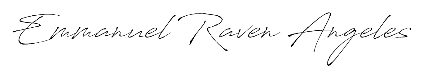 Emmanuel Raven Angeles stylish signature style. Best Handwritten Sign (Antro_Vectra) for my name. Handwritten Signature Collection Ideas for my name Emmanuel Raven Angeles. Emmanuel Raven Angeles signature style 6 images and pictures png