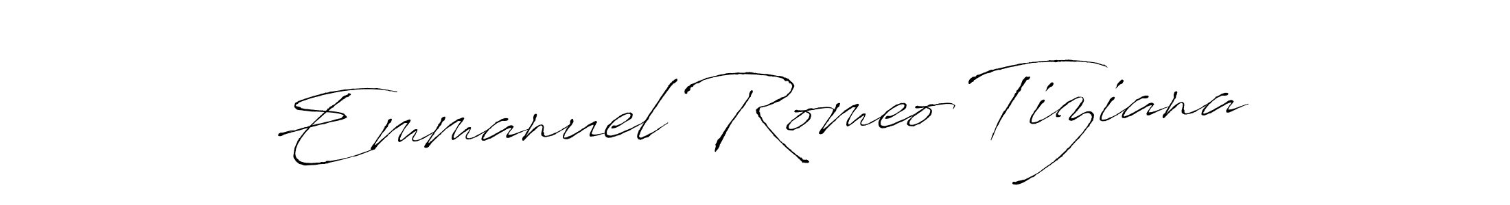 The best way (Antro_Vectra) to make a short signature is to pick only two or three words in your name. The name Emmanuel Romeo Tiziana include a total of six letters. For converting this name. Emmanuel Romeo Tiziana signature style 6 images and pictures png
