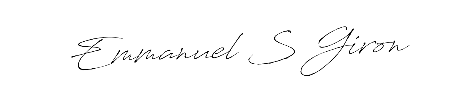 The best way (Antro_Vectra) to make a short signature is to pick only two or three words in your name. The name Emmanuel S Giron include a total of six letters. For converting this name. Emmanuel S Giron signature style 6 images and pictures png
