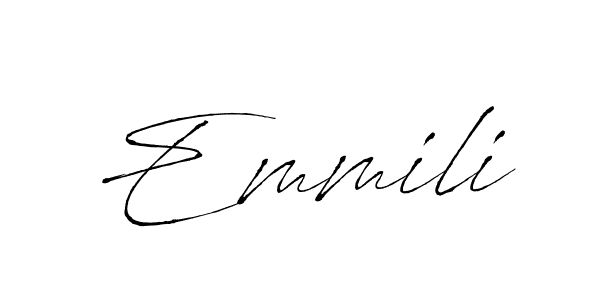 Design your own signature with our free online signature maker. With this signature software, you can create a handwritten (Antro_Vectra) signature for name Emmili. Emmili signature style 6 images and pictures png
