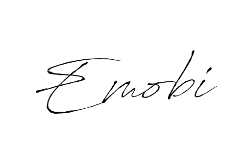 Create a beautiful signature design for name Emobi. With this signature (Antro_Vectra) fonts, you can make a handwritten signature for free. Emobi signature style 6 images and pictures png