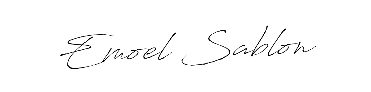 if you are searching for the best signature style for your name Emoel Sablon. so please give up your signature search. here we have designed multiple signature styles  using Antro_Vectra. Emoel Sablon signature style 6 images and pictures png