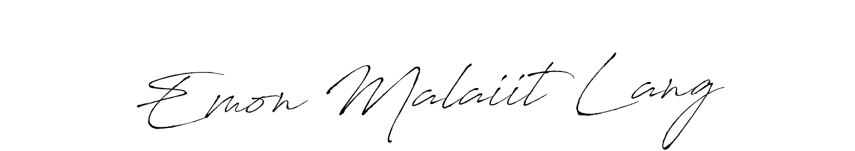 Create a beautiful signature design for name Emon Malaiit Lang. With this signature (Antro_Vectra) fonts, you can make a handwritten signature for free. Emon Malaiit Lang signature style 6 images and pictures png