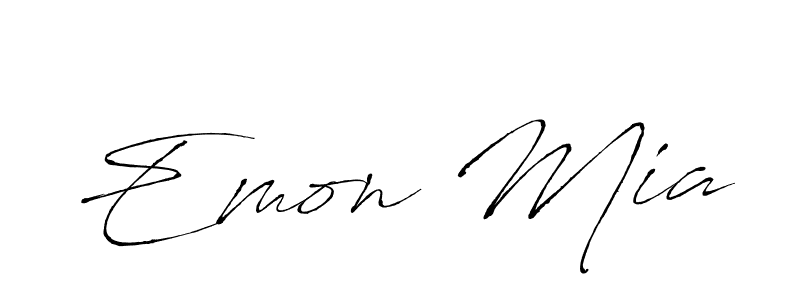 How to make Emon Mia name signature. Use Antro_Vectra style for creating short signs online. This is the latest handwritten sign. Emon Mia signature style 6 images and pictures png