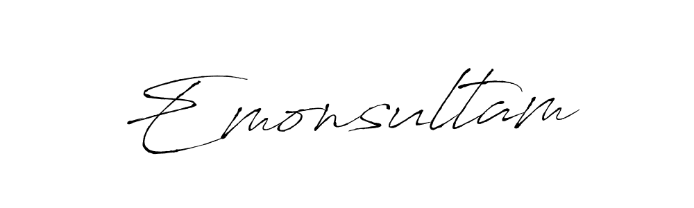 Use a signature maker to create a handwritten signature online. With this signature software, you can design (Antro_Vectra) your own signature for name Emonsultam. Emonsultam signature style 6 images and pictures png