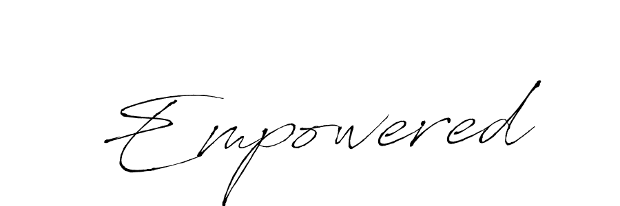 Design your own signature with our free online signature maker. With this signature software, you can create a handwritten (Antro_Vectra) signature for name Empowered. Empowered signature style 6 images and pictures png